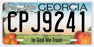 GA license plate CPJ9241