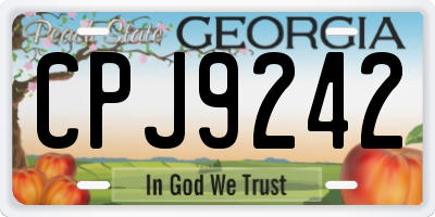 GA license plate CPJ9242