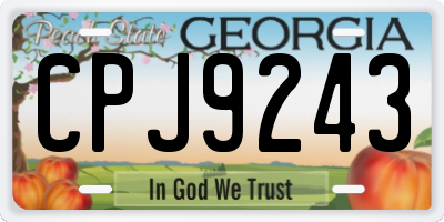 GA license plate CPJ9243