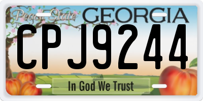 GA license plate CPJ9244