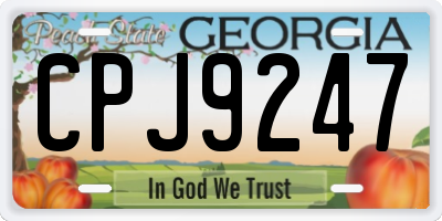 GA license plate CPJ9247