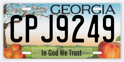 GA license plate CPJ9249