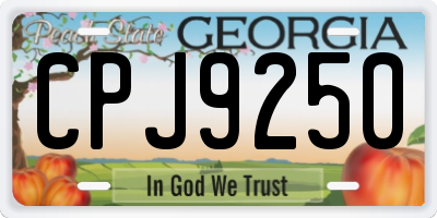 GA license plate CPJ9250