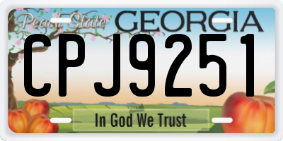 GA license plate CPJ9251