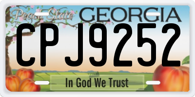 GA license plate CPJ9252