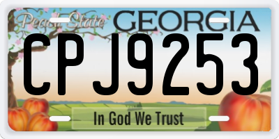 GA license plate CPJ9253