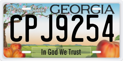 GA license plate CPJ9254