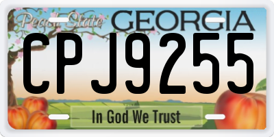 GA license plate CPJ9255