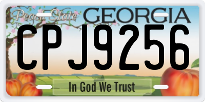 GA license plate CPJ9256