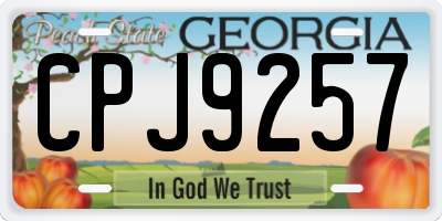 GA license plate CPJ9257