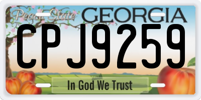 GA license plate CPJ9259