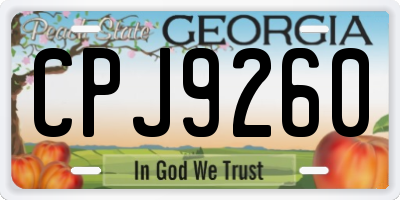 GA license plate CPJ9260