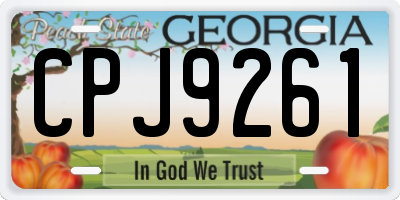 GA license plate CPJ9261