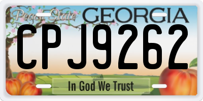 GA license plate CPJ9262