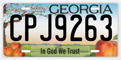 GA license plate CPJ9263
