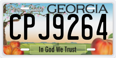 GA license plate CPJ9264