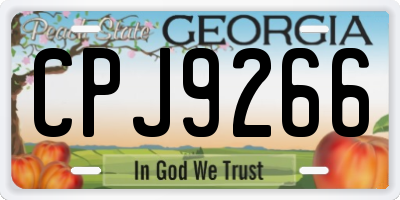 GA license plate CPJ9266