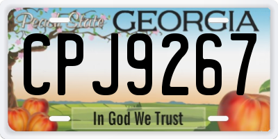 GA license plate CPJ9267