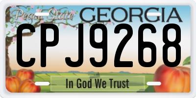 GA license plate CPJ9268