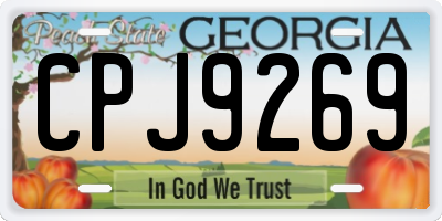 GA license plate CPJ9269