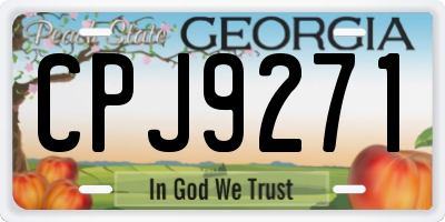 GA license plate CPJ9271