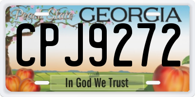 GA license plate CPJ9272