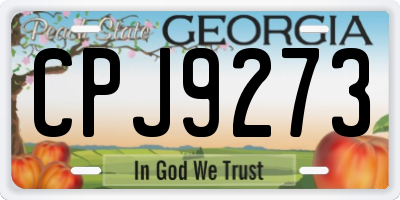 GA license plate CPJ9273