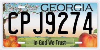 GA license plate CPJ9274