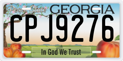 GA license plate CPJ9276