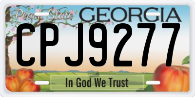 GA license plate CPJ9277