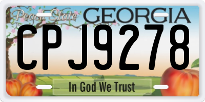 GA license plate CPJ9278