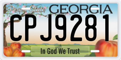 GA license plate CPJ9281