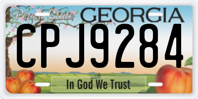 GA license plate CPJ9284