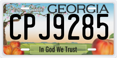 GA license plate CPJ9285