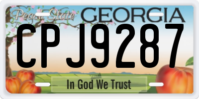 GA license plate CPJ9287