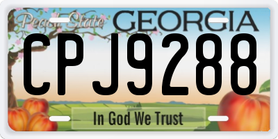 GA license plate CPJ9288