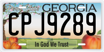 GA license plate CPJ9289