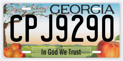 GA license plate CPJ9290