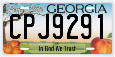 GA license plate CPJ9291