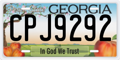 GA license plate CPJ9292