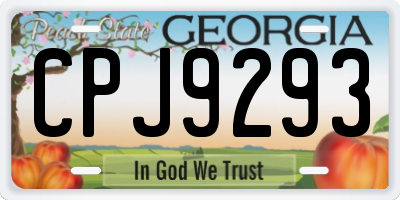 GA license plate CPJ9293