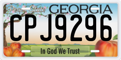GA license plate CPJ9296