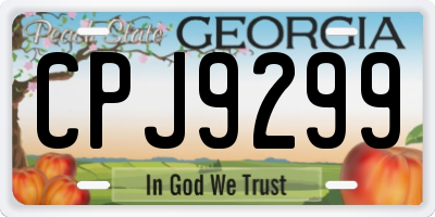 GA license plate CPJ9299
