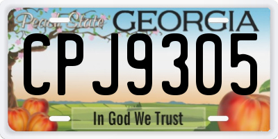 GA license plate CPJ9305