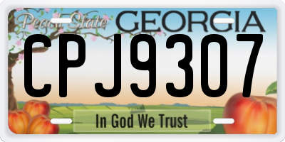 GA license plate CPJ9307