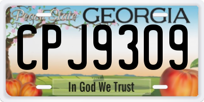 GA license plate CPJ9309
