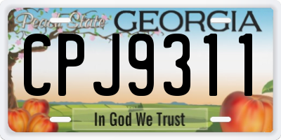 GA license plate CPJ9311