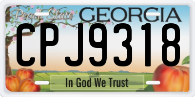 GA license plate CPJ9318