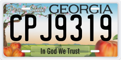 GA license plate CPJ9319
