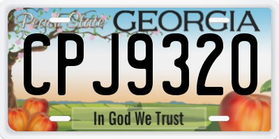 GA license plate CPJ9320